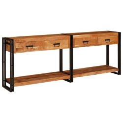 Tables console avec tiroir 2 pcs Marron Bois d'Acacia Massif 628745628745