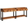 Tables console avec tiroir 2 pcs Marron Bois d'Acacia Massif 628745628745