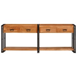 Tables console avec tiroir 2 pcs Marron Bois d'Acacia Massif 628745628745