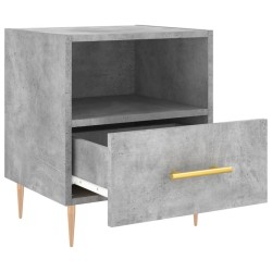 Table de chevet gris béton 40x35x47,5 cm bois d’ingénierie 628747628747