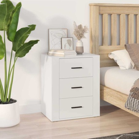 Table de chevet Blanc 50x36x60 cm Bois d'ingénierie 628749628749