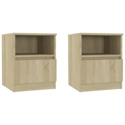 Tables de chevet 2pcs chêne sonoma 40x40x50cm bois d'ingénierie 628751628751