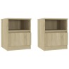 Tables de chevet 2pcs chêne sonoma 40x40x50cm bois d'ingénierie 628751628751