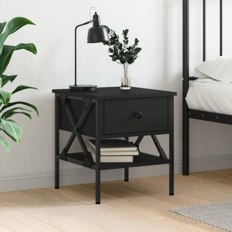 Table de chevet noir 40x42x45 cm bois d’ingénierie 628752628752