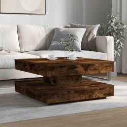 Table basse rotative à 360 degrés chêne fumé 70x70x34,5 cm 628753628753