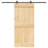 Porte coulissante NARVIK Naturel et noir 95 x 210 cm (213,5 cm) 628758628758