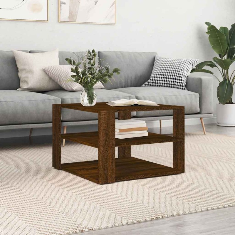 Table basse chêne marron 58x58x40 cm bois d'ingénierie 628759628759
