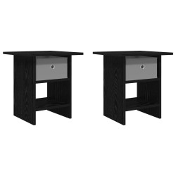Table de chevet avec tiroir 2 pcs Chêne noir 41 x 40 x 45 cm 628763628763