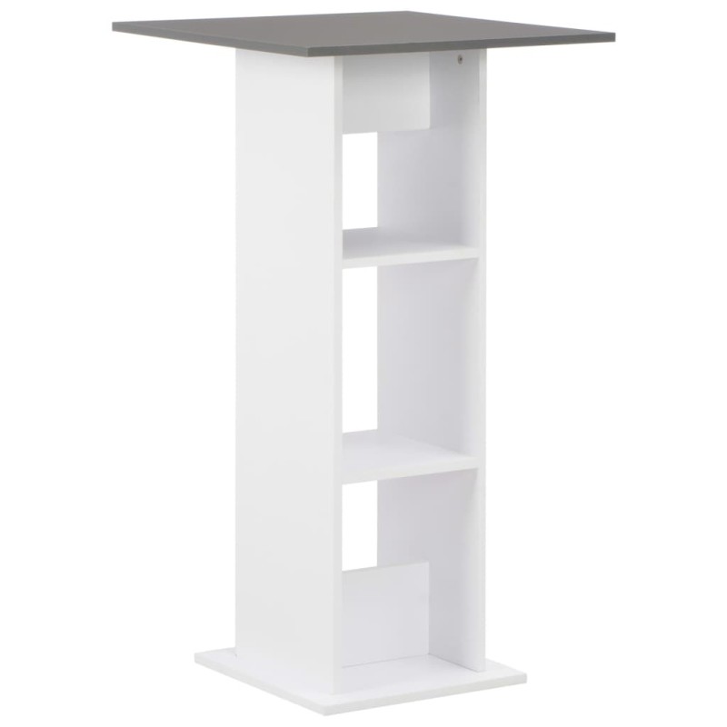 Table de bar Blanc et gris anthracite 60x60x110 cm 628764628764