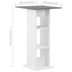 Table de bar Blanc et gris anthracite 60x60x110 cm 628764628764