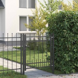 Porte de Clôture HORST Acier Noir Verrouillable 628765628765