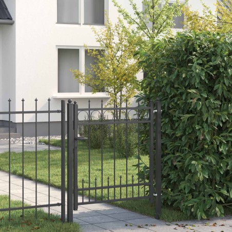 Porte de Clôture HORST Acier Noir Verrouillable 628765628765