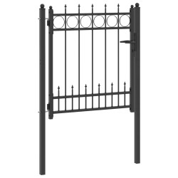 Porte de Clôture HORST Acier Noir Verrouillable 628765628765