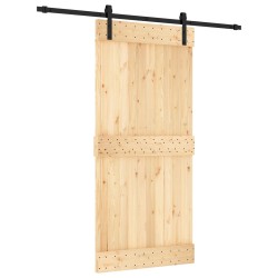 Porte coulissante Naturel et noir 95 x 210 cm 628766628766