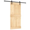 Porte coulissante Naturel et noir 95 x 210 cm 628766628766