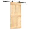 Porte coulissante Naturel et noir 95 x 210 cm 628767628767
