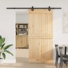 Porte coulissante NARVIK Naturel et noir 95 x 210 cm (213,5 cm) 628768628768