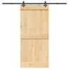Porte coulissante NARVIK Naturel et noir 95 x 210 cm (213,5 cm) 628768628768