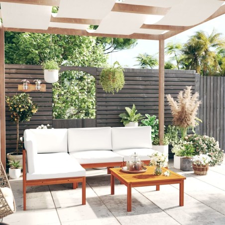 Salon de jardin 5 pièces avec coussins Crème 63 x 63 cm 628770628770