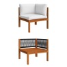Salon de jardin 5 pièces avec coussins Crème 63 x 63 cm 628770628770
