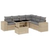 Salon de jardin avec coussins 7 pcs beige résine tressée 628771628771