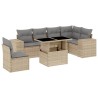Salon de jardin avec coussins 7 pcs beige résine tressée 628772628772