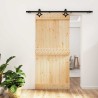 Porte coulissante Naturel et noir 95 x 210 cm 628774628774
