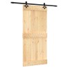 Porte coulissante Naturel et noir 95 x 210 cm 628774628774