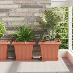 Pots de plantes 6 pcs Rouge brique 33 x 33 x 26 cm Plastique 628777628777