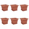 Pots de plantes 6 pcs Rouge brique 33 x 33 x 26 cm Plastique 628777628777