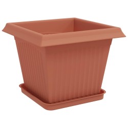 Pots de plantes 6 pcs Rouge brique 33 x 33 x 26 cm Plastique 628777628777