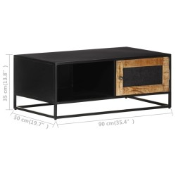 Table basse 90x50x35 cm Bois de manguier brut 628780628780