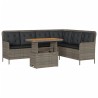 Salon de jardin 2 pcs avec coussins Gris Résine tressée 628781628781