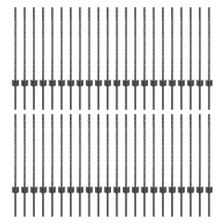 Poteau de clôture enchâssé 44 pc Gris 120 cm 628782628782