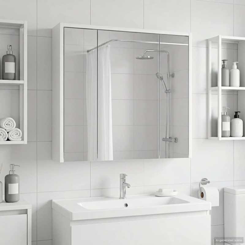 Armoire Miroir de Salle de Bain Blanc 63,5 x 16 x 62,5 cm 628787628787