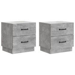 Cabinet de chevet 2 pcs Gris béton 43 x 34,5 x 44,5 cm 628800628800
