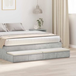 Tiroirs de lit avec tiroir Gris béton 140 x 36,5 x 16,5 cm 628816628816