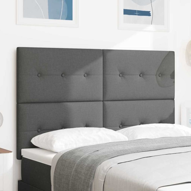 Tête de lit réglable en hauteur Gris foncé 144 cm tissu 628818628818
