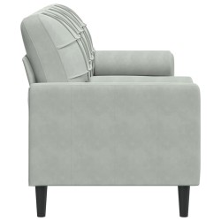 Canapé 3 places avec oreillers gris clair 180 cm velours 628828628828