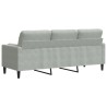 Canapé 3 places avec oreillers gris clair 180 cm velours 628828628828