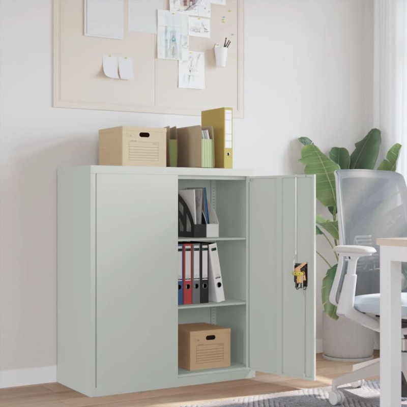Classeur gris clair 90x40x105 cm acier 628845628845