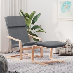 Chaise de relaxation avec repose-pied Gris foncé Tissu 628850628850