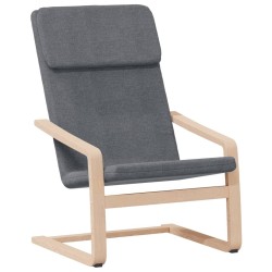 Chaise de relaxation avec repose-pied Gris foncé Tissu 628850628850