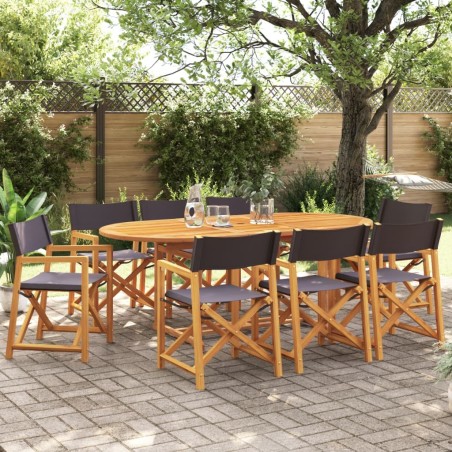 Chaises pliables de jardin lot de 8 gris foncé tissu 628852628852