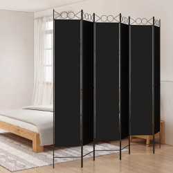 Cloison de séparation 6 panneaux Noir 240x220 cm Tissu 628855628855