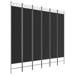Cloison de séparation 6 panneaux Noir 240x220 cm Tissu 628855628855