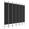 Cloison de séparation 6 panneaux Noir 240x220 cm Tissu 628855628855