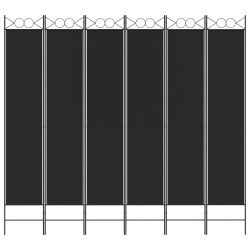 Cloison de séparation 6 panneaux Noir 240x220 cm Tissu 628855628855