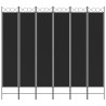 Cloison de séparation 6 panneaux Noir 240x220 cm Tissu 628855628855
