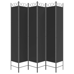 Cloison de séparation 6 panneaux Noir 240x220 cm Tissu 628855628855